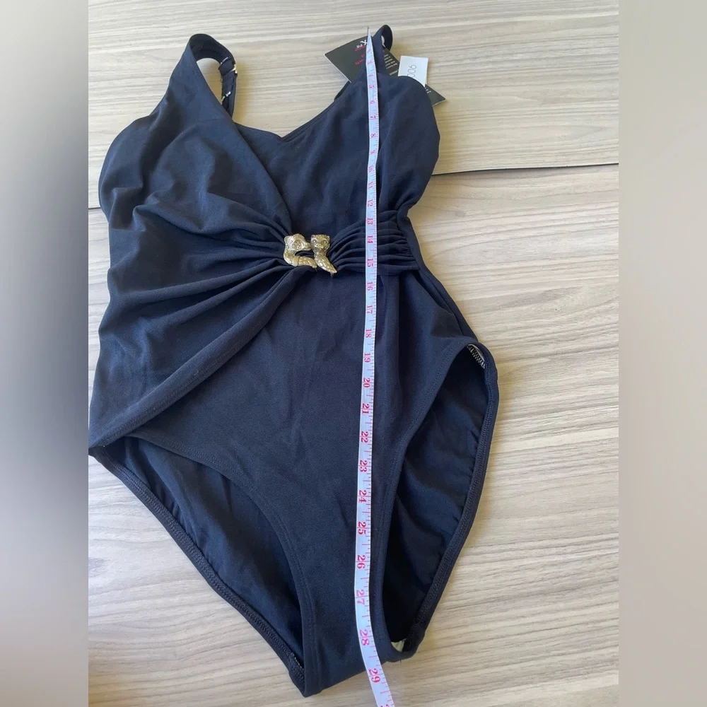 Roxanne Black Shapewear Bodysuit with Gold Accent